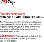 Close up of Iheartdogs dental chew for plaque removal