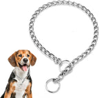 Goetltsch metal dog chain collar front view for training