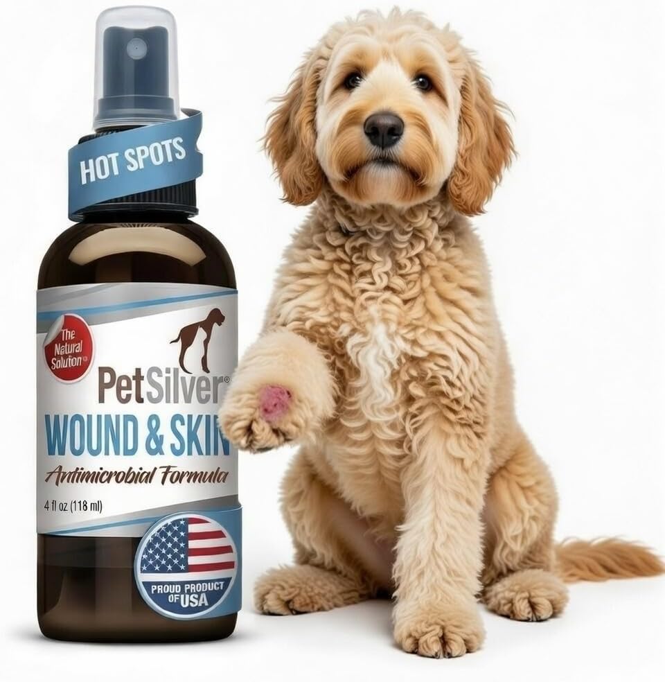 PetSilver safe sting-free wound spray label view