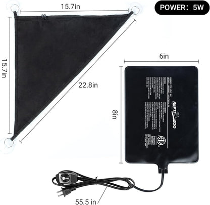 Repti Zoo 2-in-1 reptile heating pad and hammock setup