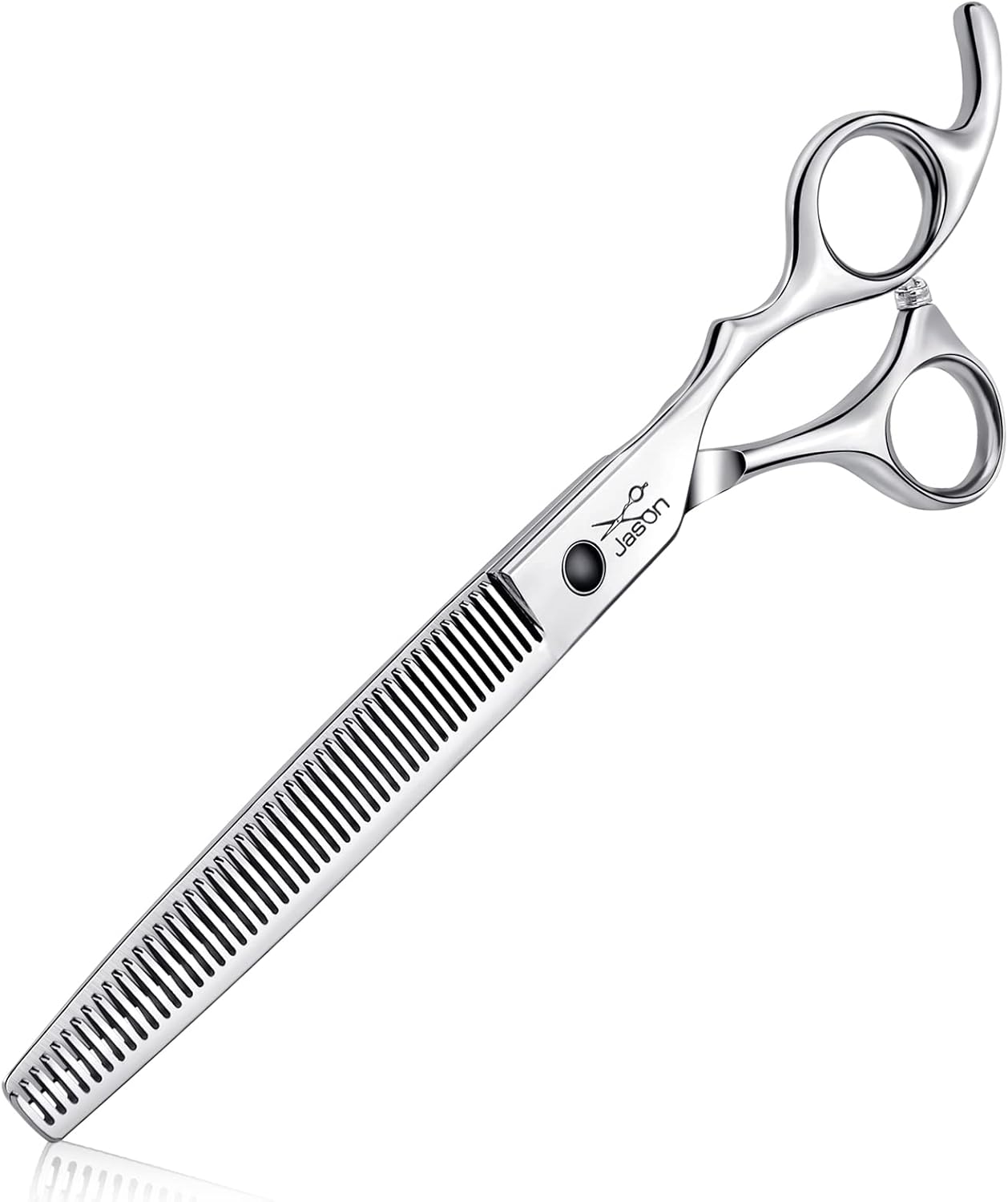 JASON Left Handed 7" 50 Teeth Blending Dog Grooming Scissor, Ergonomic Cats Grooming Thinning Shears Pets Trimming Kit with Offset Handle and a Jewelled Screw, Sharp, Comfortable Blender Christmas - Image 10