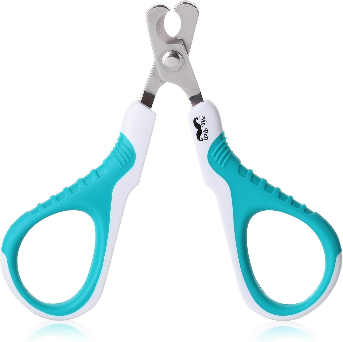 Mr. Pen cat nail clipper front view showing stainless steel blades