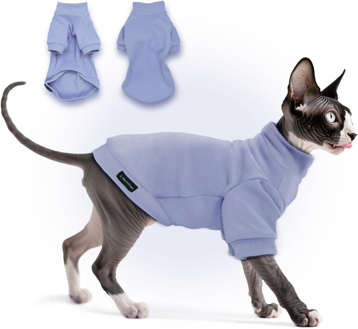 Small dog wearing pink JL WarmPaws fleece pullover