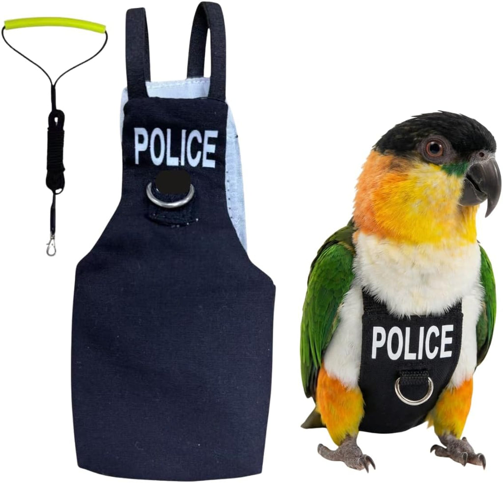 Bird Diaper Flight Suit, Cute Cosplay Parrot Clothes, Easy-to-Wear Washable Nappy, Durable Metal Ring Harness for Cockatiel, Conure, African Grey, Parakeet Outdoor Flying (with Leash,XXL) - Image 14