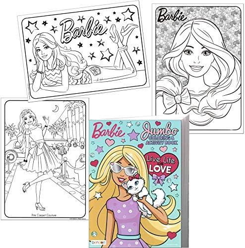 Inside pages of Barbie activity book showing connect the dot games