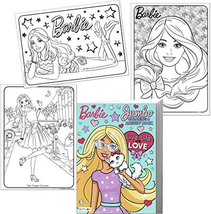 Inside pages of Barbie activity book showing connect the dot games