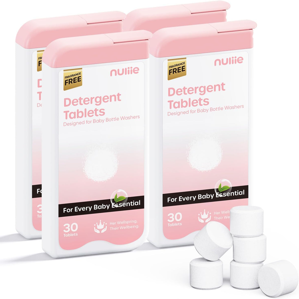 KoolerThings Nuliie high efficiency detergent tablets front view in convenient sealed box