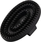 Youven rubber curry comb front view showing black flexible handle loop