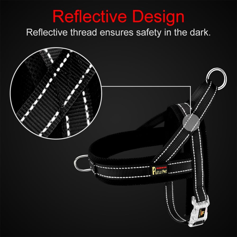 Plutus Pet reflective adjustable dog harness for night walk safety