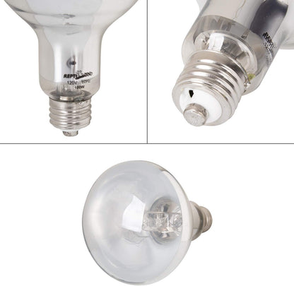 REPTI ZOO UVA UVB sun lamp glowing in a ceramic fixture