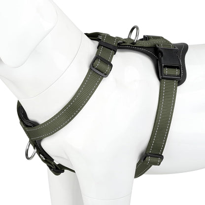 Plutus Pet Adjustable No Pull Dog Harness with Leather Accents, Heavy Duty Reflective Nylon Vest for Training, Hiking, Easy Walk Harness for Small, Medium, Large Dogs (Purple, L) - Image 12