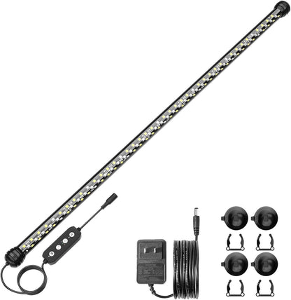 Seaoura LED aquarium light front view with submersible design