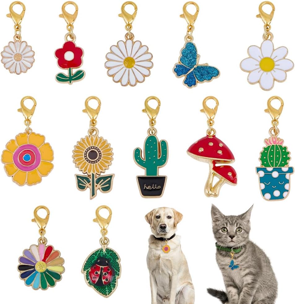Delorigin vegetative pet collar charms set front view