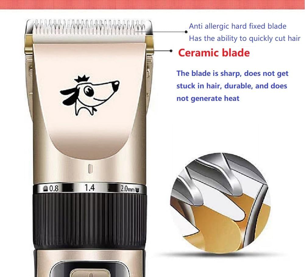 Cakapet pet shaver showing low noise rechargeable motor assembly