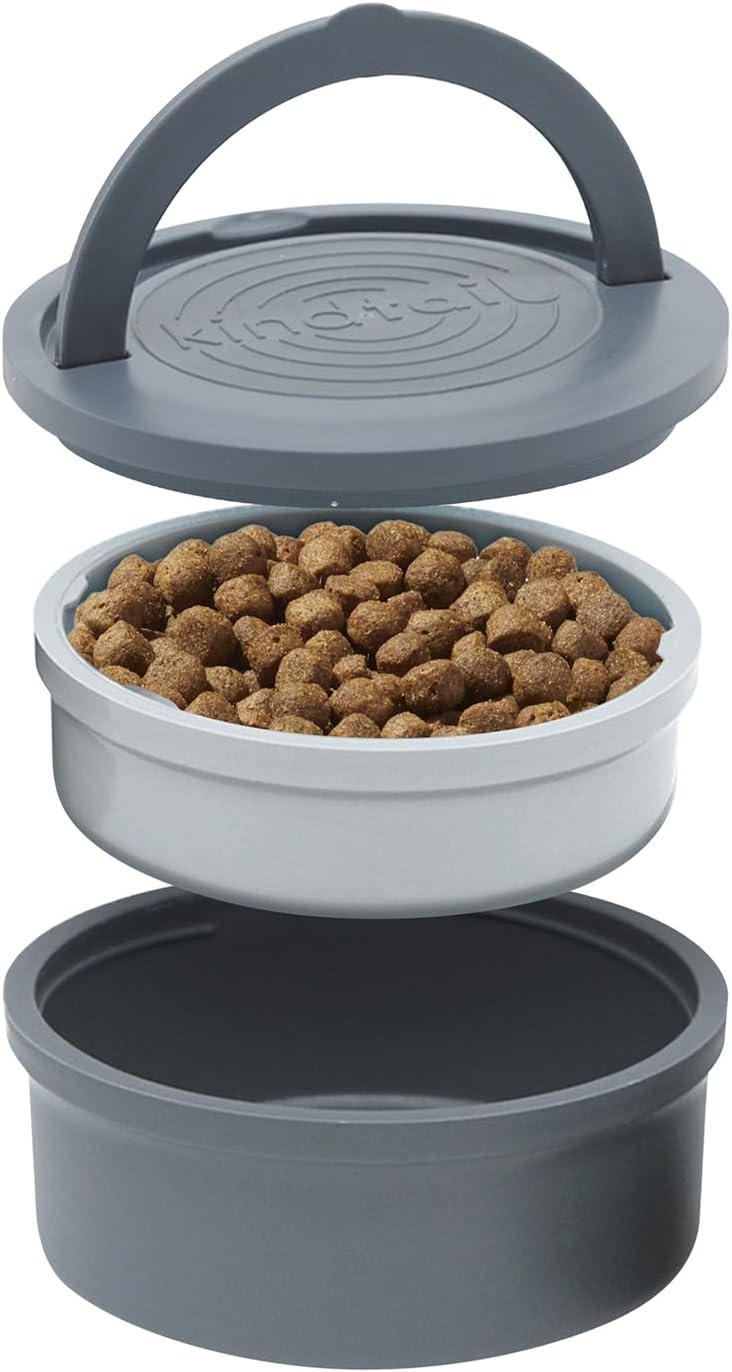 KindTail Dog Travel Bowls - Set of 2 Portable Pet Food & Water Dishes with Lid & Handle - Each Nesting Container Includes a Non-Slip Silicone Base - Microwave & Dishwasher Safe - BPA & Toxin-Free - Image 12