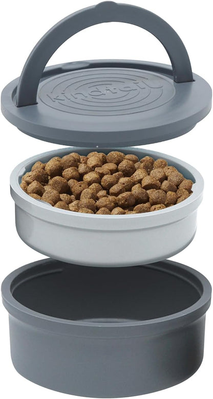 KindTail Dog Travel Bowls - Set of 2 Portable Pet Food & Water Dishes with Lid & Handle - Each Nesting Container Includes a Non-Slip Silicone Base - Microwave & Dishwasher Safe - BPA & Toxin-Free - Image 12