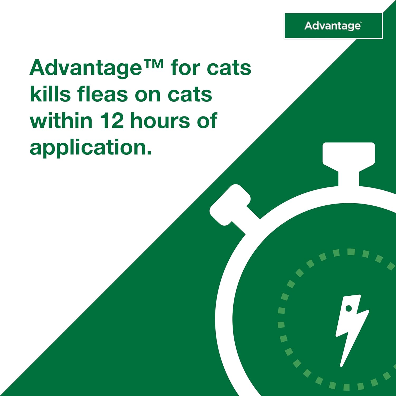 Back label of Advantage topical flea prevention for large cats with application instructions