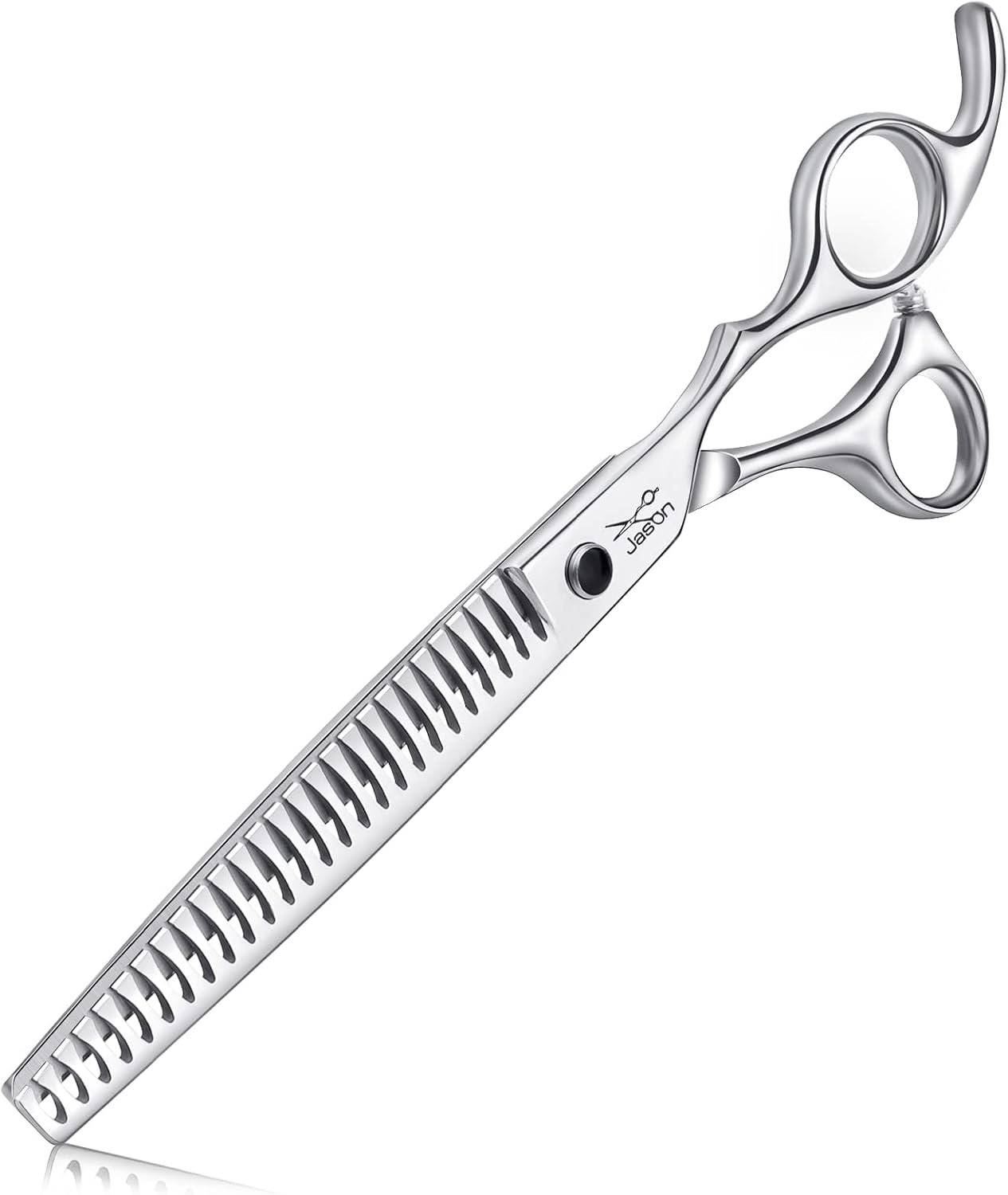 JASON Left Handed 7" 50 Teeth Blending Dog Grooming Scissor, Ergonomic Cats Grooming Thinning Shears Pets Trimming Kit with Offset Handle and a Jewelled Screw, Sharp, Comfortable Blender Christmas - Image 11