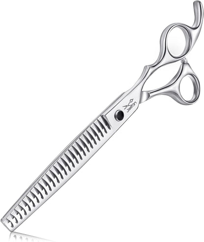 JASON Left Handed 7" 50 Teeth Blending Dog Grooming Scissor, Ergonomic Cats Grooming Thinning Shears Pets Trimming Kit with Offset Handle and a Jewelled Screw, Sharp, Comfortable Blender Christmas - Image 11