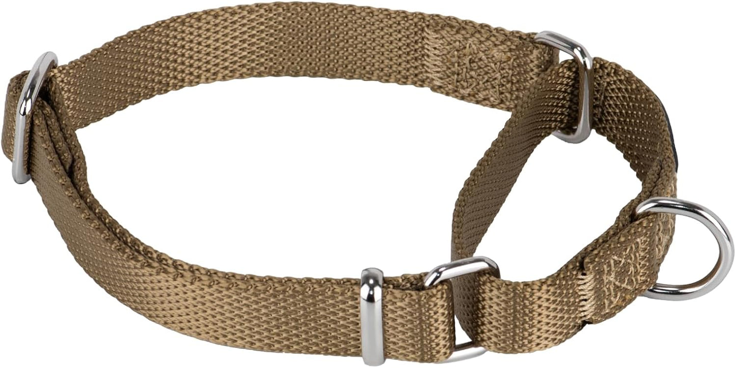Large size adjustable 1 inch wide green dog collar side layout