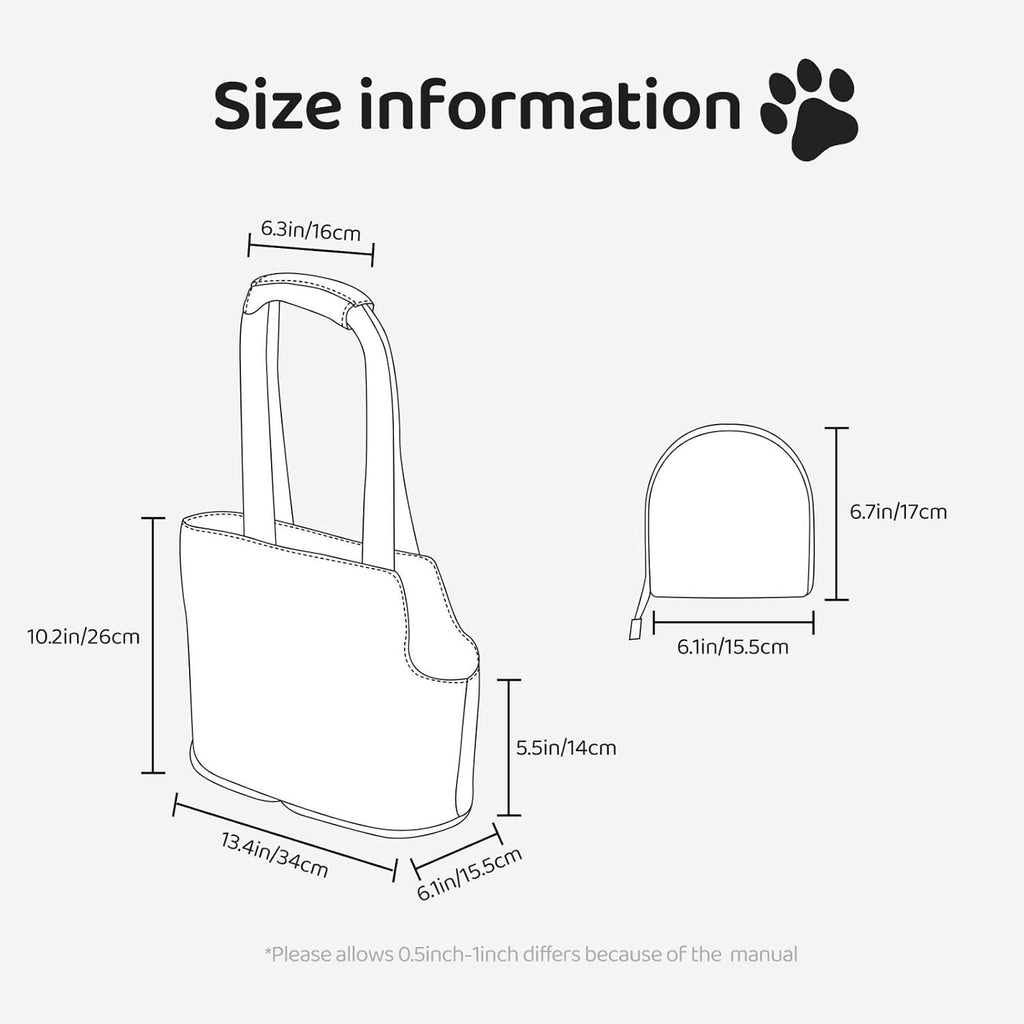 Small pet inside Pawaboo pink ribbon tote bag