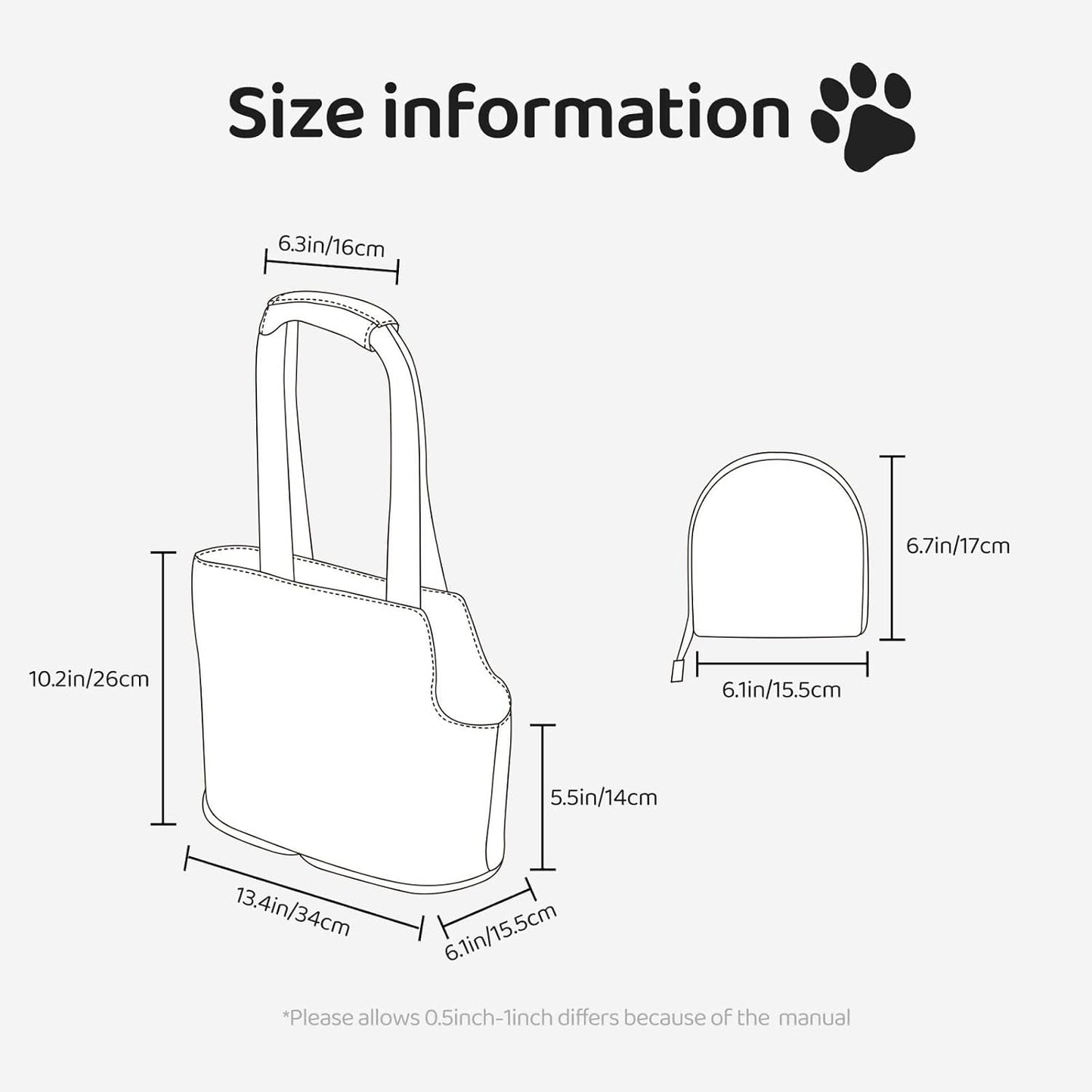 Small pet inside Pawaboo pink ribbon tote bag