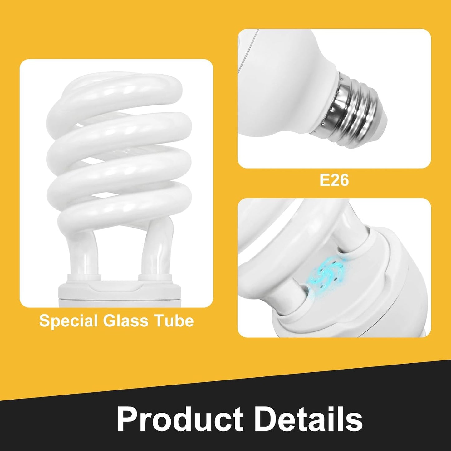 Hygger Zoo greenpaw reptile lighting spiral coil bulb for tortoises.