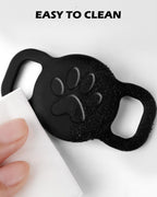 Waterproof airtag protective holder being rinsed under water to showcase easy cleaning capabilities