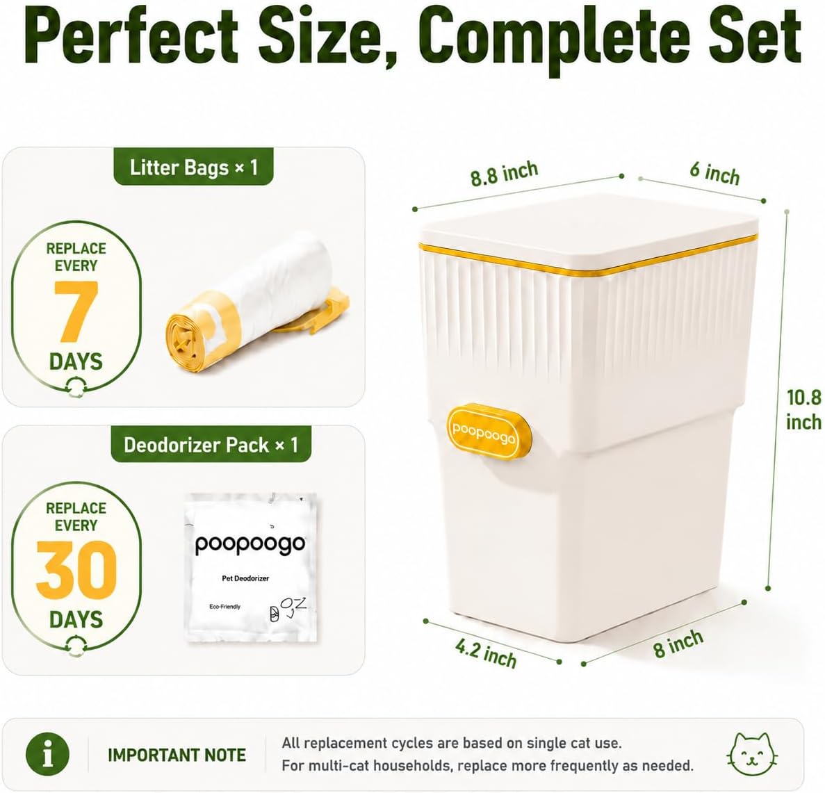 Levemolo cat litter trash can with included waste bags