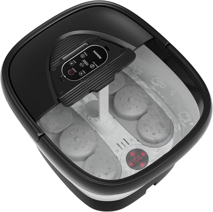 Beaumoi collapsible foot spa front view with remote control