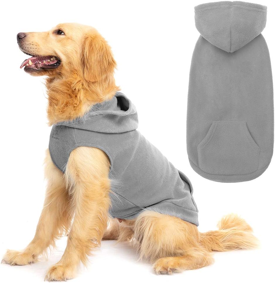 Expawlorer dog hoodie front view grey extra large