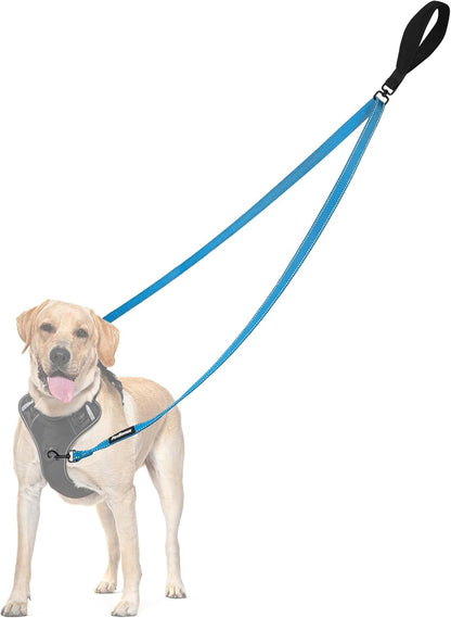 PetBonus Two Point Control Dog Leash, Works with No Pull Harnesses, No Tangle Training Leashes, Soft Padded and Reflective Walking Lead, Converts to Single Lead for Medium Large Dogs (Black) - Image 13