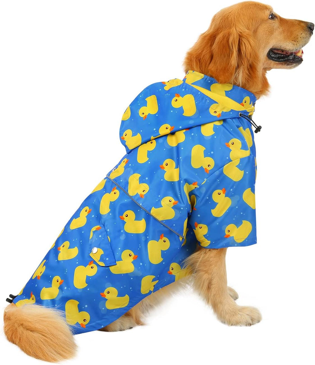 HDE Dog Raincoat Poncho Double Layer Zip Rain Jacket with Removable Hood, Leash Hole for Small to 3XL Dogs and Puppies Yellow - 2XL - Image 10