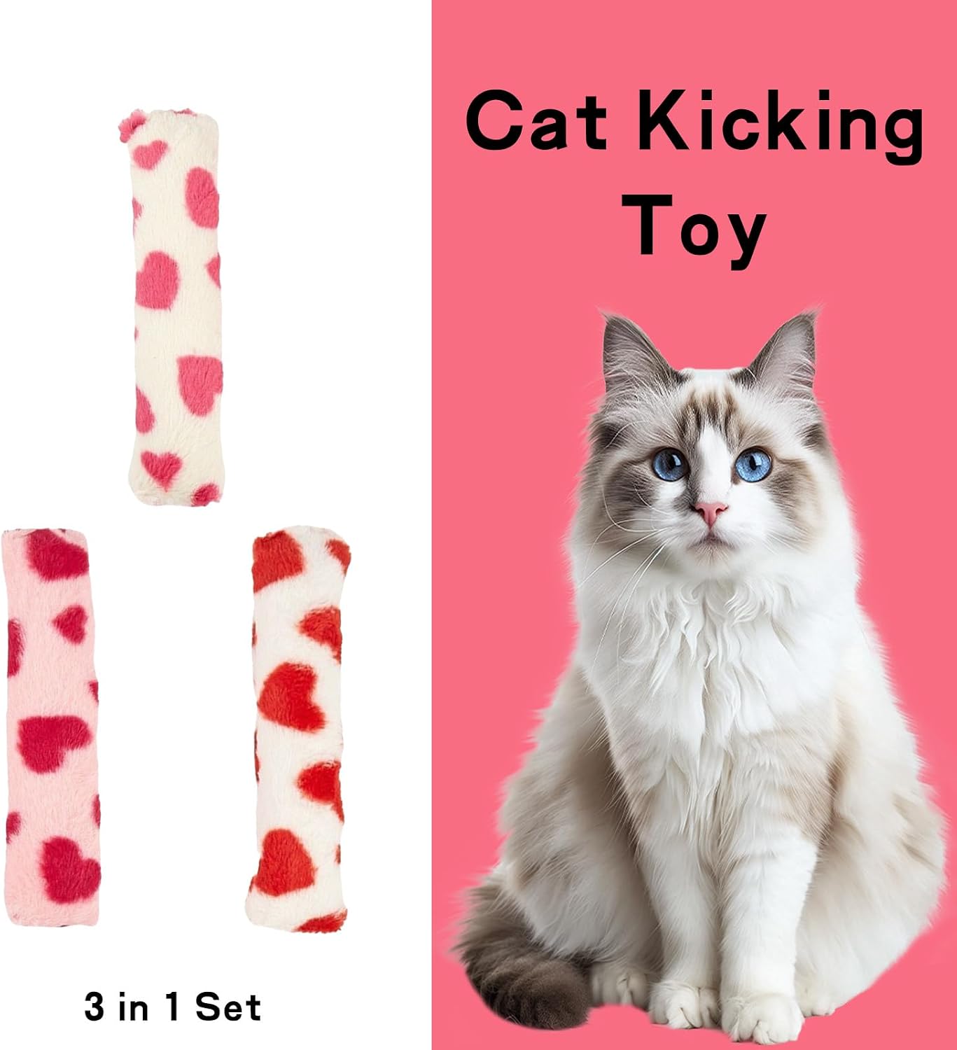 Handmade soft plush kitten chewing and wrestling toys without catnip