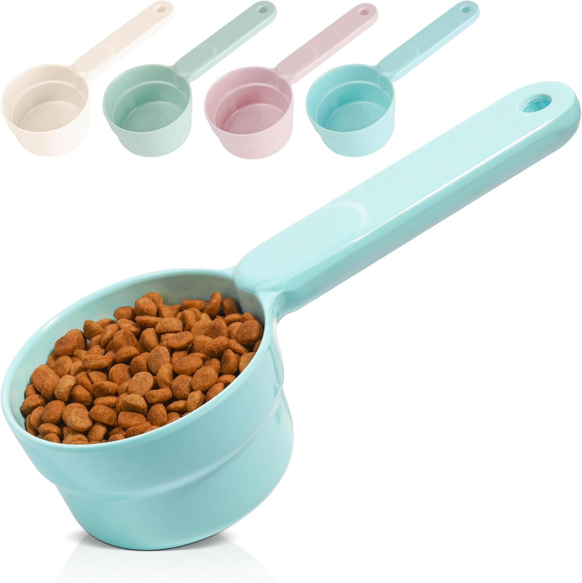 ComSaf Dog Food Scoop 1/2 Cup - MSBC Melamine Pet Food Scoop Measuring Cup for Dog Cat Ferret Rabbit Bird Food, Half Cup Scoop Food-Grade Pet Feed Scoops with Handle, Dishwasher Safe, White - Image 12