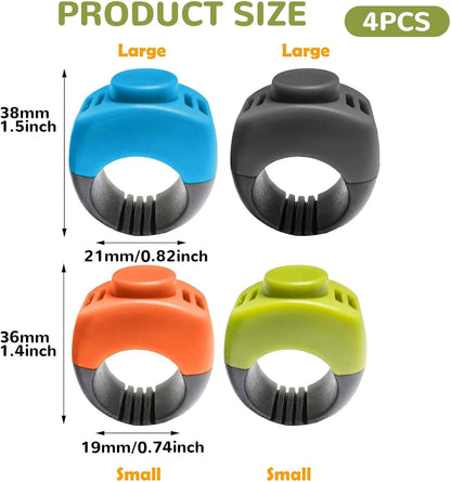 Generic finger ring clicker for dogs and cats being worn on a hand for hands free training.