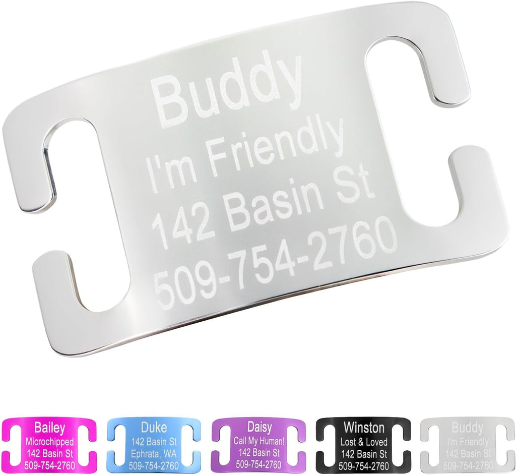 GoTags authentic imported custom engraved pet identity tag packaging and product overview.