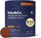 PetLab Co. dog probiotics container lid and soft chew size comparison