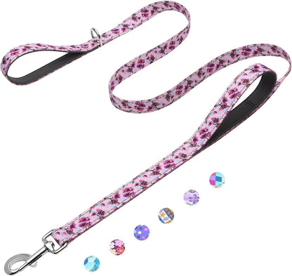 Reflective 6ft Dog Leash with Two Padded Handles, Heavy Duty Strong Nylon Pet Leash with Soft Neoprene Handle for Small Medium Large Dogs, Colorful Geometric - Image 12