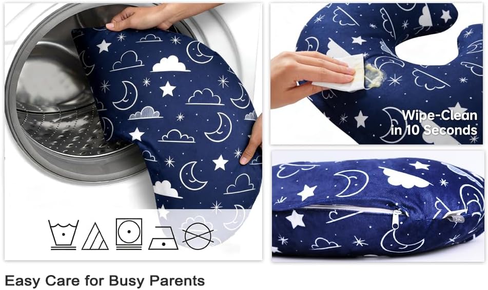 Detail of hidden zipper on IBraFashion nursing pillow slipcover