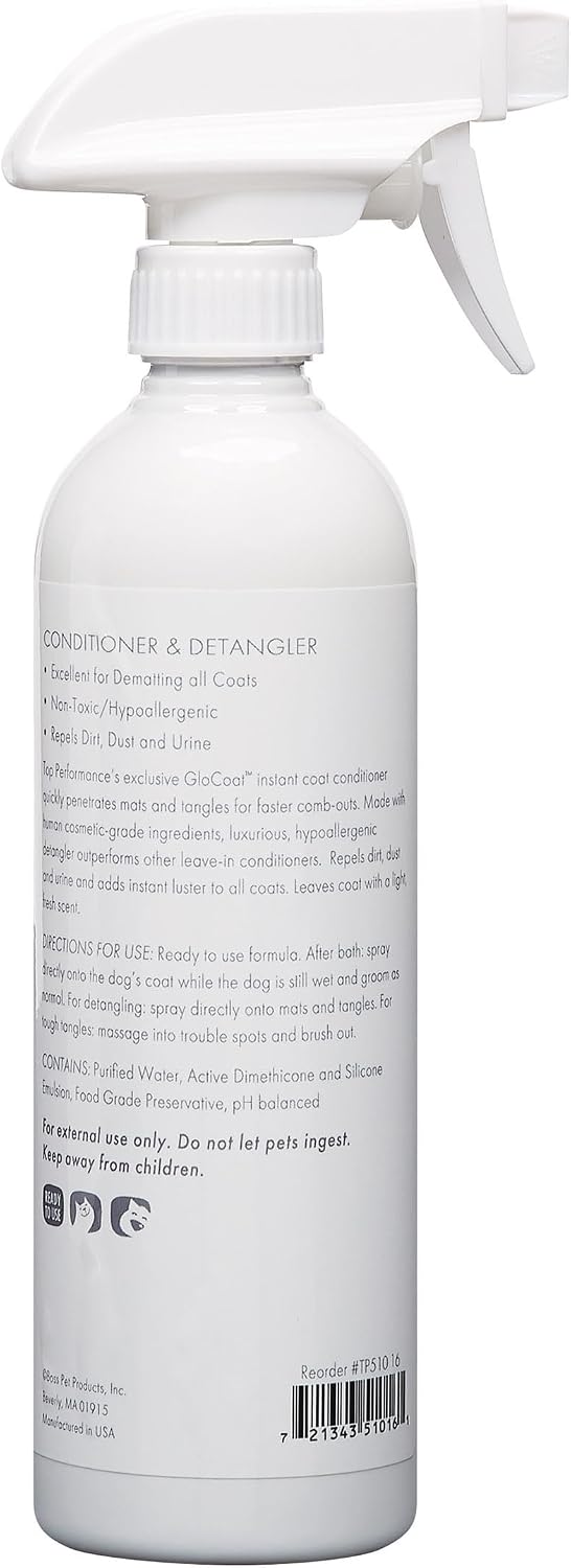 Top Performance GloCoat pet grooming spray for dematting