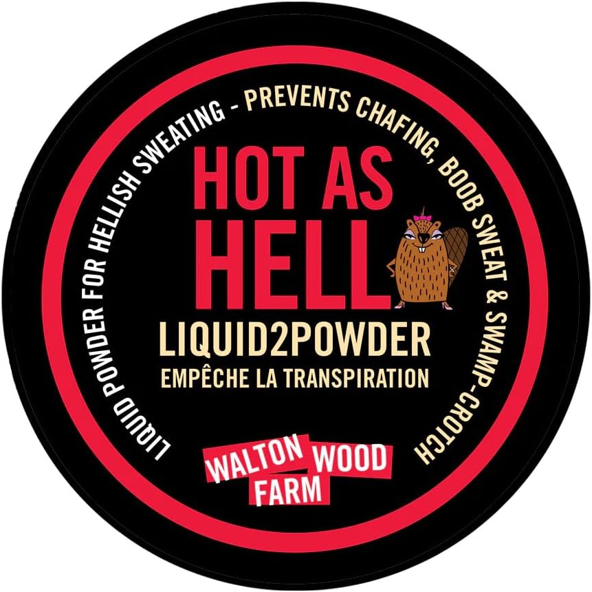 Walton Wood Farm Bver Hot As Hell Liquid To Powder 8 Ounce bottle front view for anti-chafing protection.
