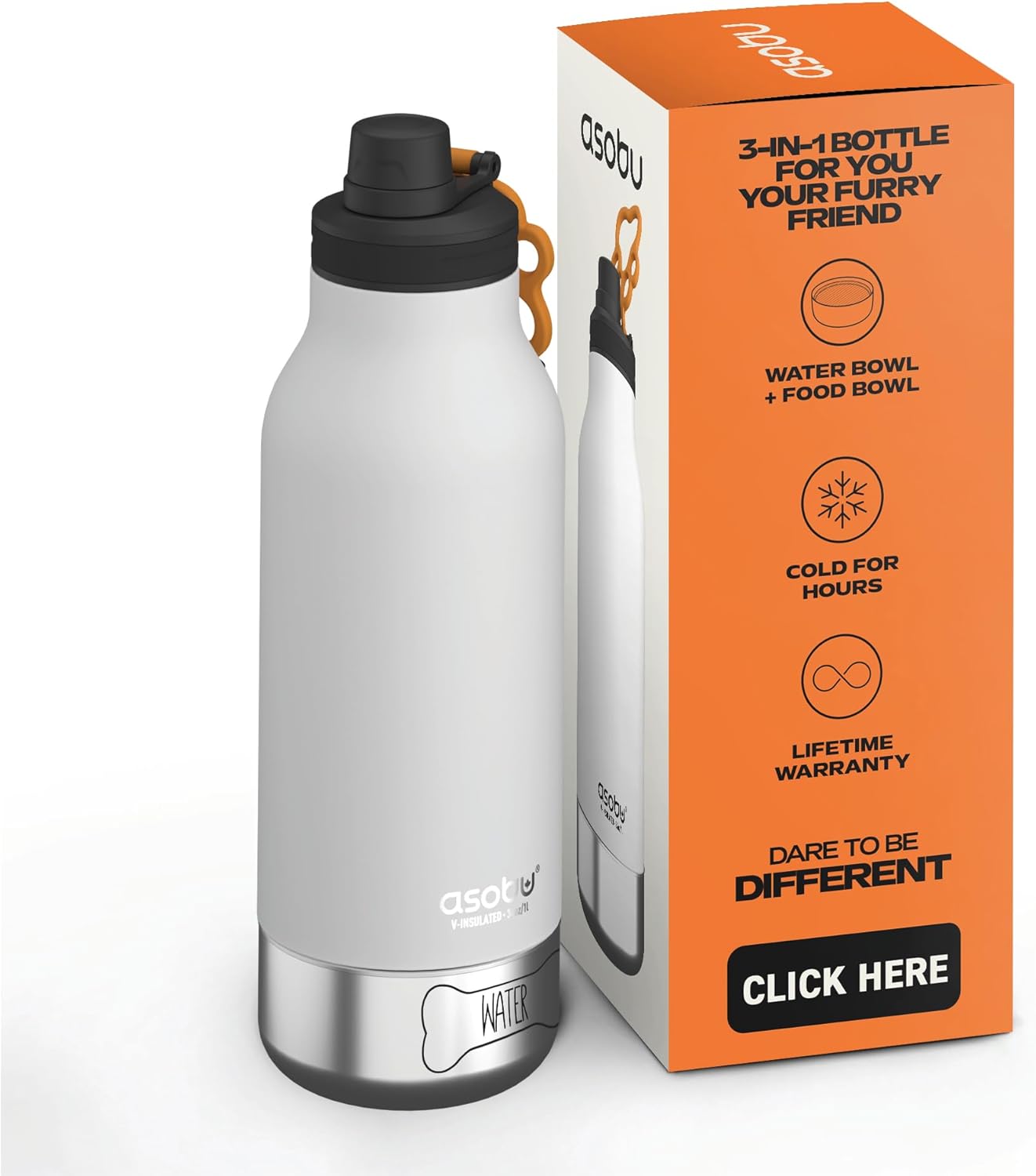 asobu Dog Barky Bottle - Insulated Stainless Steel Water Bottle with 2 Removable Dog Bowls for Food, Treats & Water - Pet-Friendly Travel Bottle for Hiking, Road Trips & Outdoor Adventures - Image 11