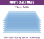 Multi-layer odor control generic replacement bags for pet waste pails.