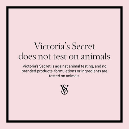 Victoria's Secret Love Spell 8.4 fluid ounces bottle showcasing scent ingredients layout.