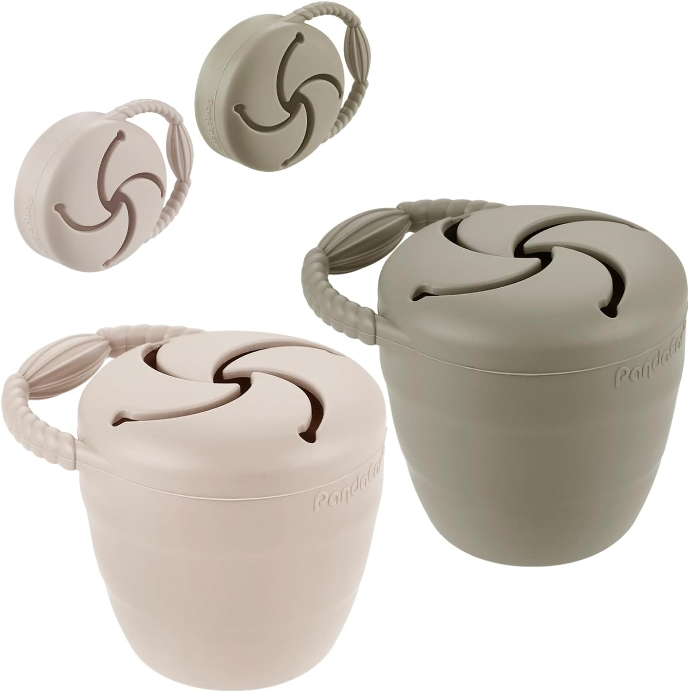 PandaEar collapsible silicone snack containers front view