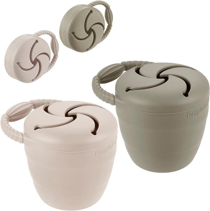 PandaEar collapsible silicone snack containers front view