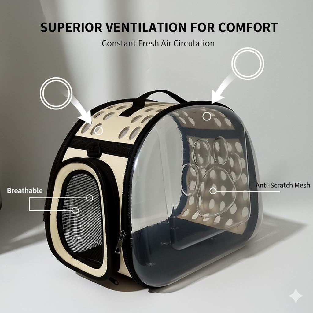 Collapsible pet carrier showing foldable design