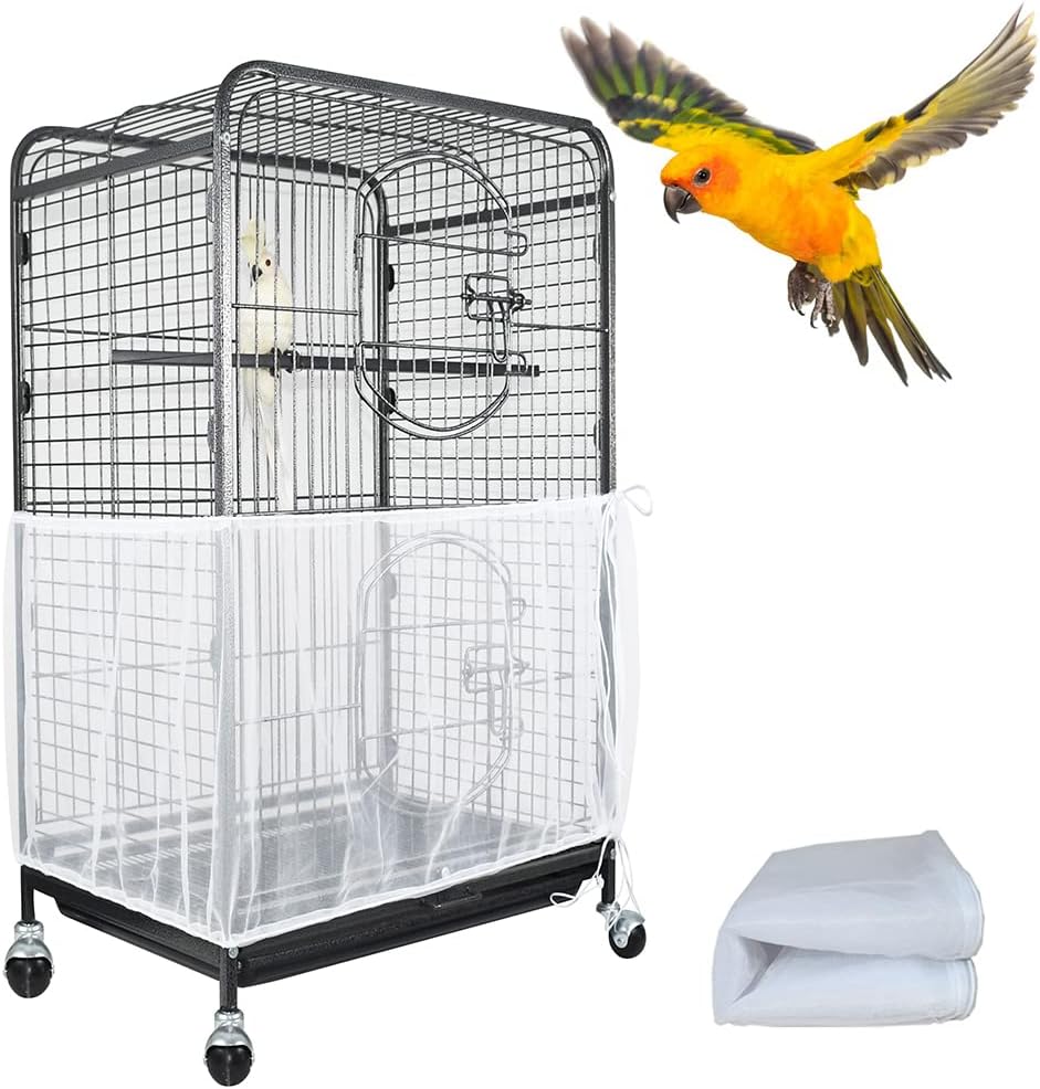 Asocea extra large bird cage seed catcher white front view