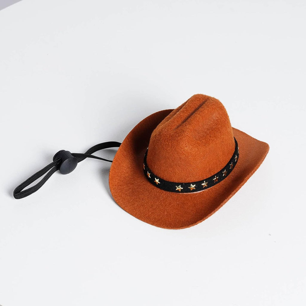Choyaxo small dog and cat western outfit side profile view on a white background.